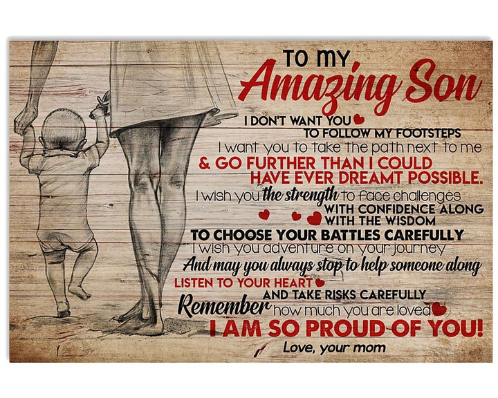 So Proud Of You Matte Canvas Mom Gift For Son