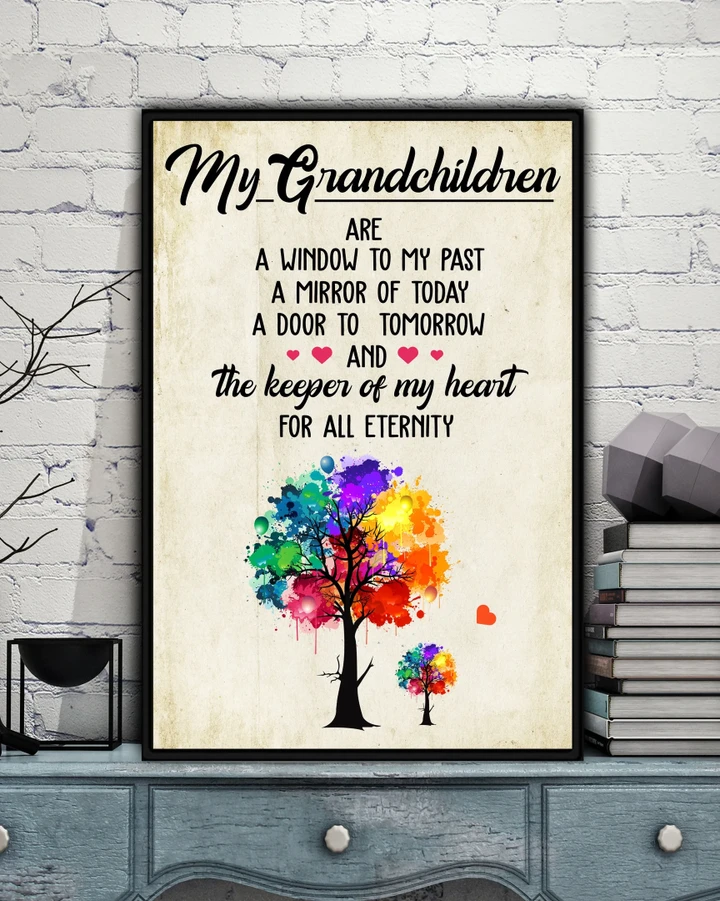 A Window To My Past Colorful Tree Matte Canvas Gift For Grandchildren