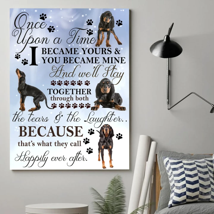 Black And Tan Coonhound Happily Ever After Gift For Dog Lovers Matte Canvas