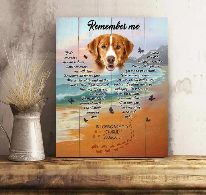 Remember Me Dog Angel Custom Name And Numbers Matte Canvas Gift For Dog Lovers