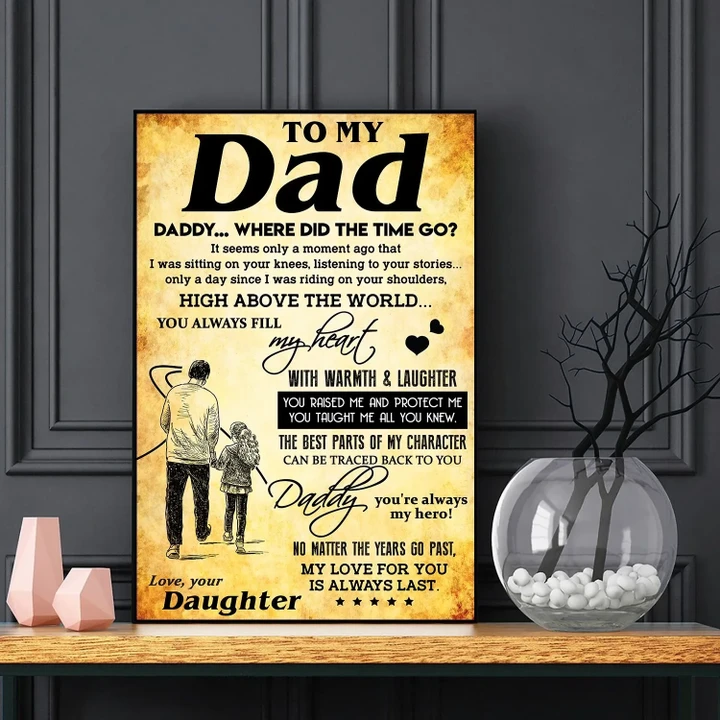 Matte Canvas Daughter Gift For Daddy Where Did The Time Go