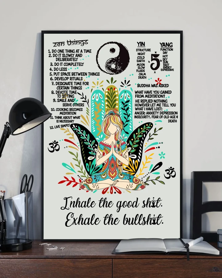 Yoga Inhale Exhale The Bullshit Matte Canvas Gift