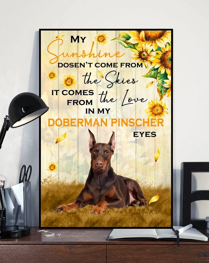 Doberman Pinscher My Sunshine Matte Canvas Gift For Dog Lovers