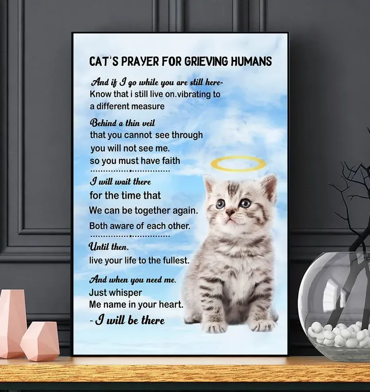 Cat's Prayer For Grieving Humans Baby Cat Gift For Cat Lovers Matte Canvas