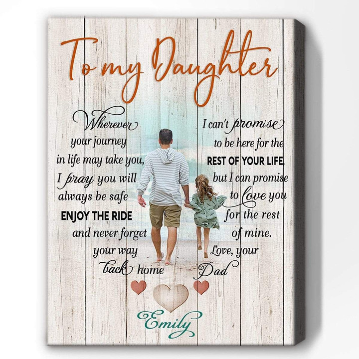 Wherever Your Journey Beach Dad To Daughter Matte Canvas