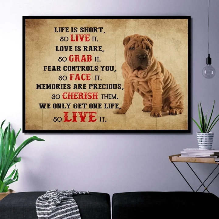 Shar Pei Fear Controls You Matte Canvas Gift For Dog Lovers