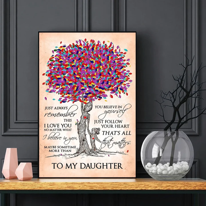 My Love For You Colorful Tree Matte Canvas Mom Gift For Daughter