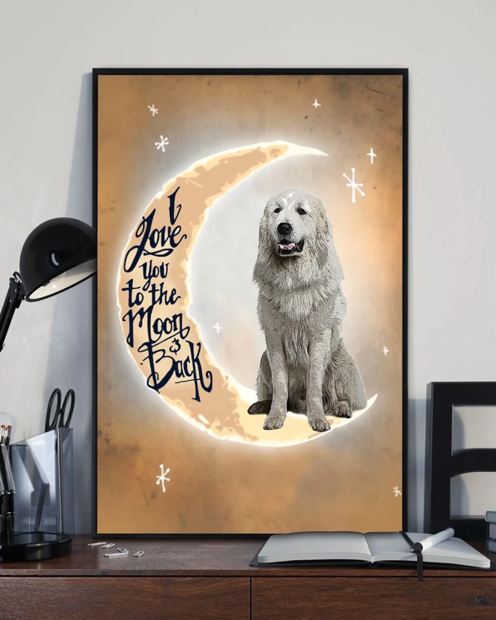Great Pyrenees Love You To The Moon And Back Matte Canvas
