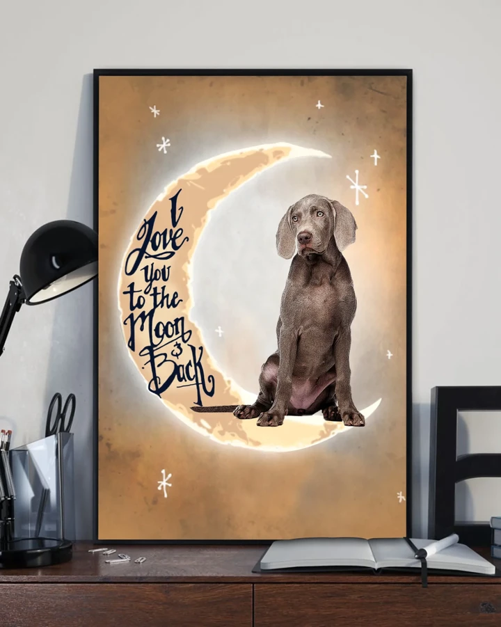 Weimaraner Love You To The Moon Gift For Dog Lovers Matte Canvas