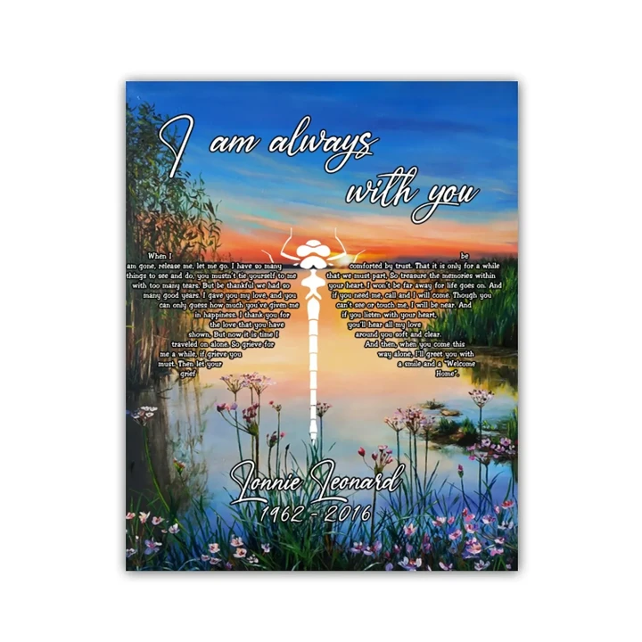 Dragonfly I‘m Always With You Custom Name And Numbers Matte Canvas Gift