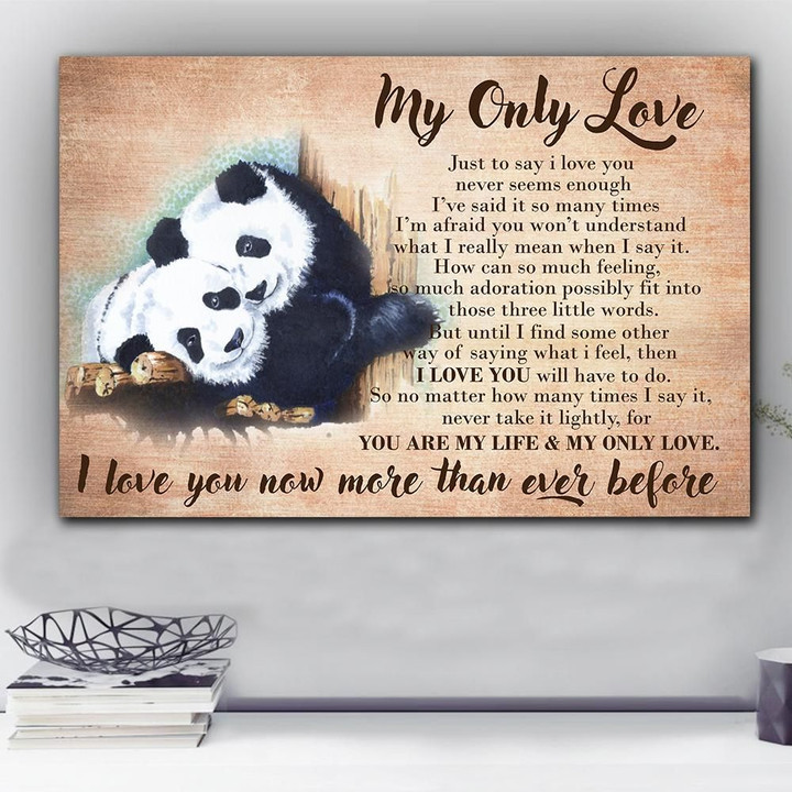 Panda Love You More Than Ever Before Matte Canvas Gift