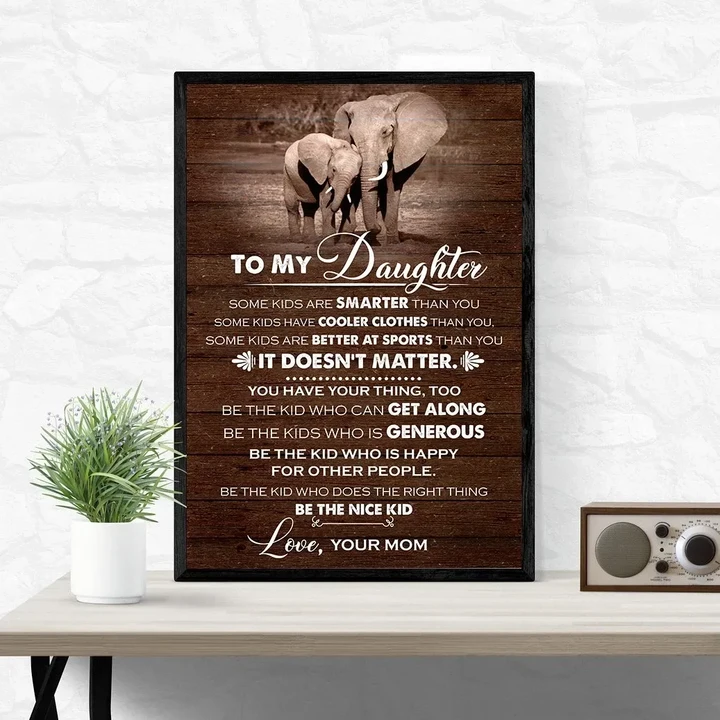 Elephant Matte Canvas Mom Gift For Daughter I Doesn't Matter