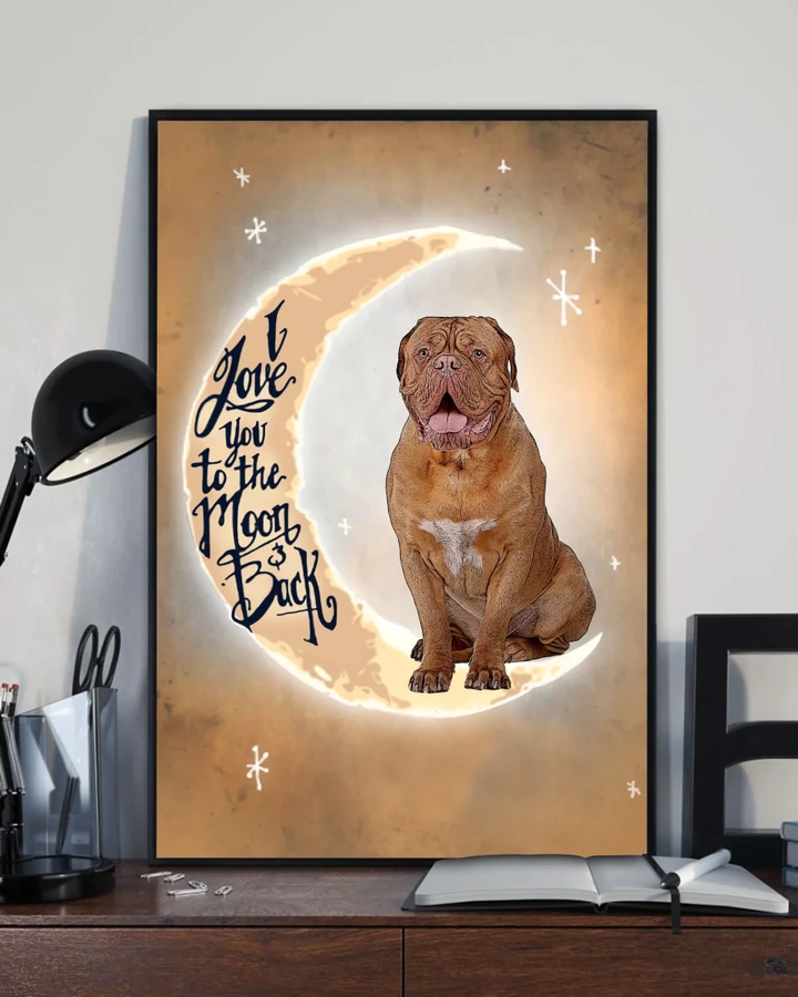 Dogue De Bordeaux Love You To The Moon Gift For Dog Lovers Matte Canvas