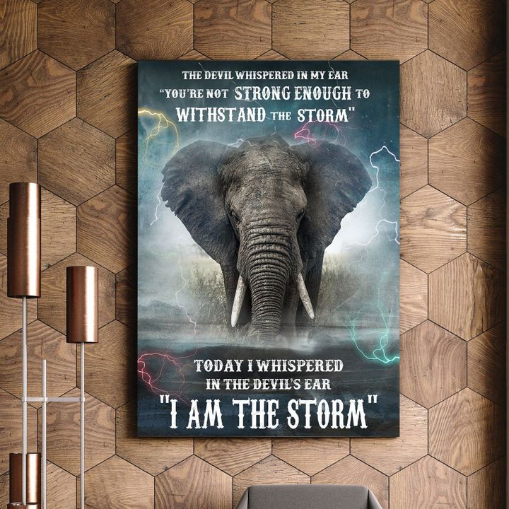 Elephant I Am The Storm Wild Life Matte Canvas