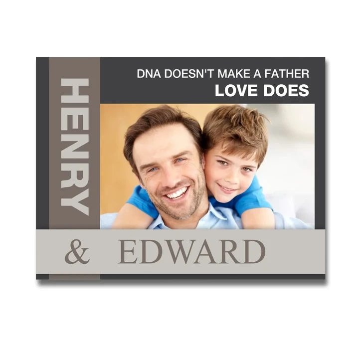 Custom Name And Photo Gift For Stepdad Matte Canvas Dna Doesn't Make A Father