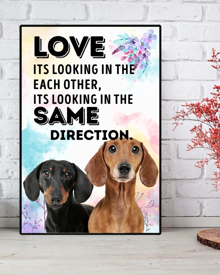 Dog Same Direction Dachshund Gift For Dog Lovers Matte Canvas