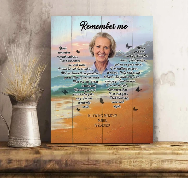 Custom Photo And Name Gift For Grandma Matte Canvas Family Remember Me