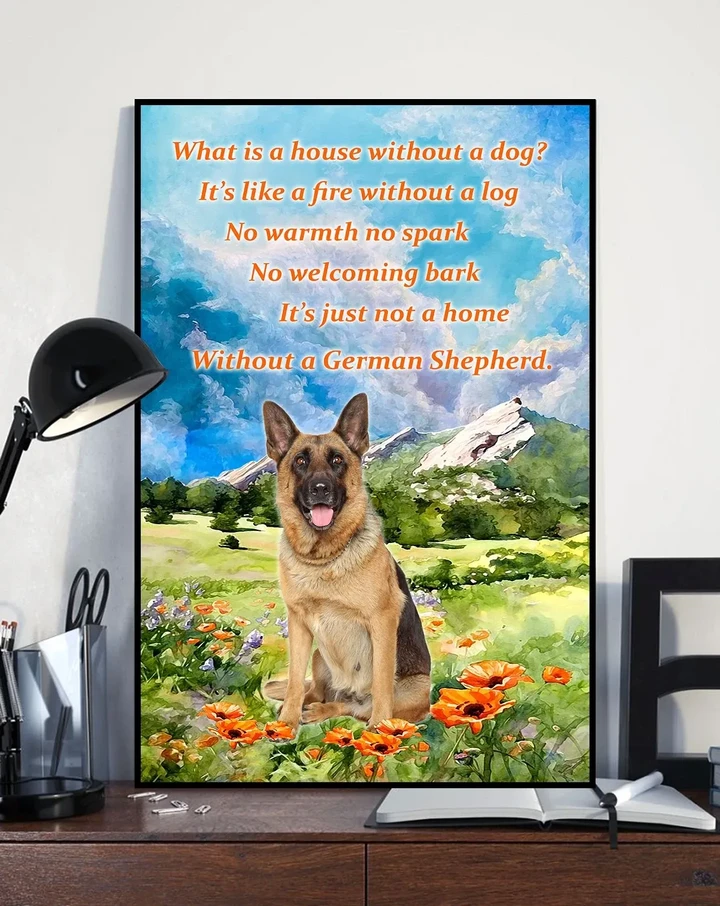 German Shepherd And My House Matte Canvas Gift For Dog Lovers