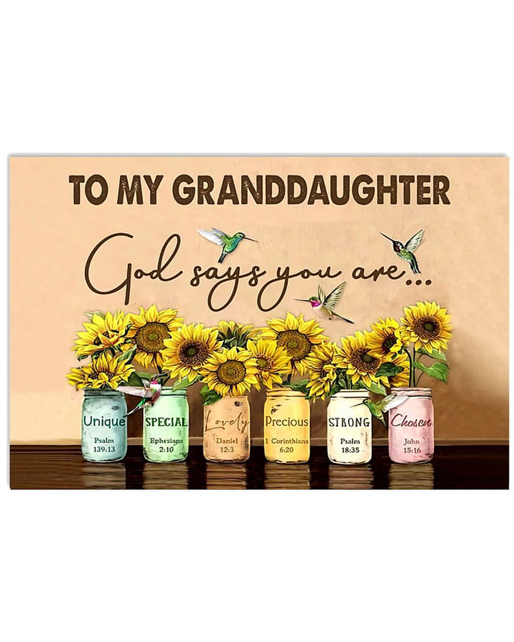 Matte Canvas Gift For Granddaughter God Say You Are Unique