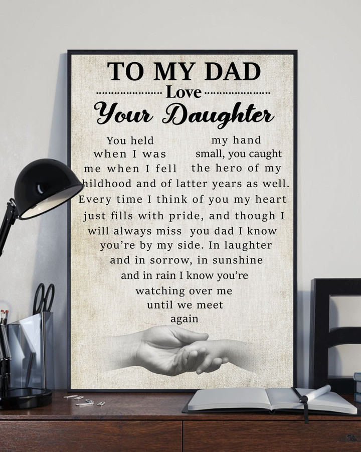 You're By My Side Daughter Gift For Dad Matte Canvas
