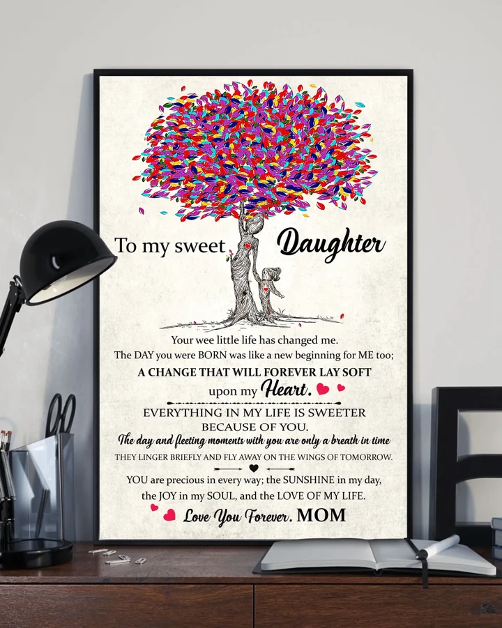 Love Of My Life Colorful Tree Mom Gift For Daughter Matte Canvas