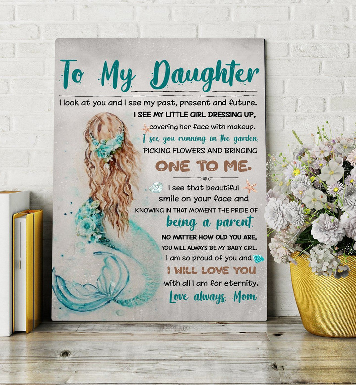 Mermaid God Took You Home Matte Canvas Mom Gift For Daughter