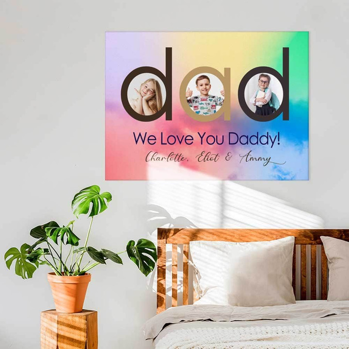 We Love You Daddy Custom Name And Photo Matte Canvas