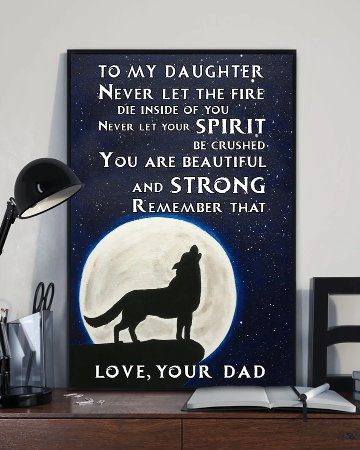 Matte Canvas Mom Dad For Daughter Wolf You Are Beautiful And Strong