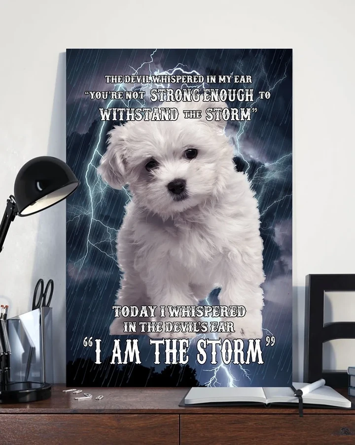 Maltese The Storm Gift For Dog Lovers Matte Canvas