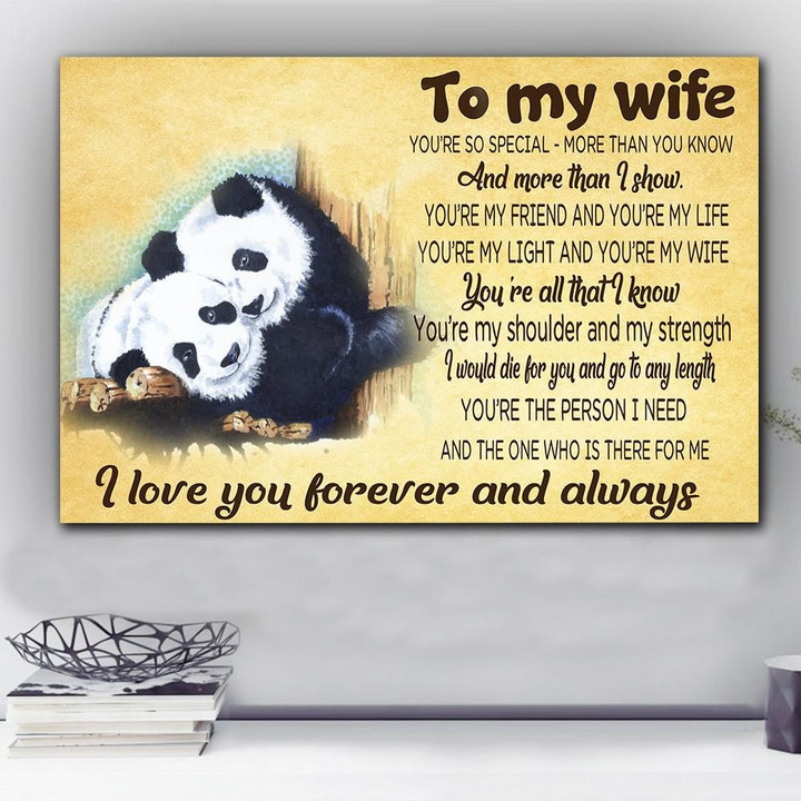 Panda I Love You Forever And Always Matte Canvas Gift For Wife