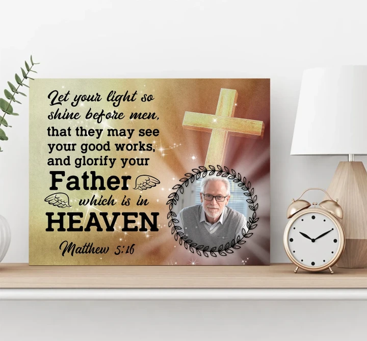 Custom Photo And Name Gift For Dad Matte Canvas Glorify Your Father Which Is In Heaven