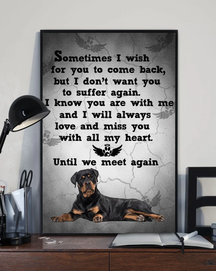 We Will Meet Again Rottweiler Matte Canvas Gift For Dog Lovers