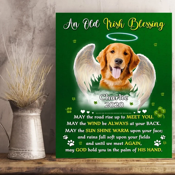 Dog Irish Blessing Gift For Dog Lovers Custom Name And Photo And Number Matte Canvas