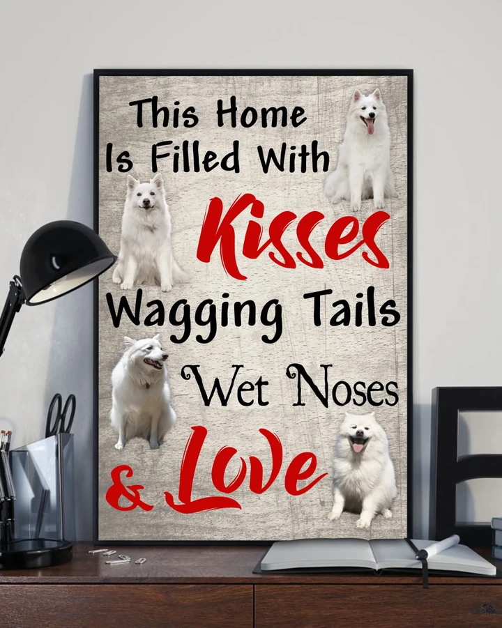 American Eskimo Dog Kisses Wagging Tail Gift For Dog Lovers Matte Canvas