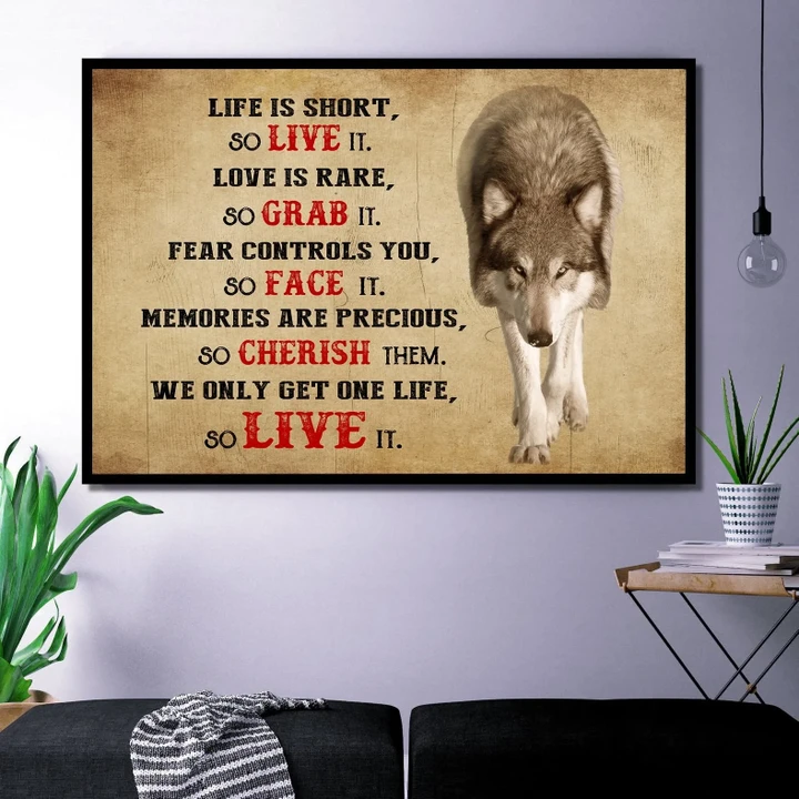 Wolf Life Is Short So Live It Matte Canvas