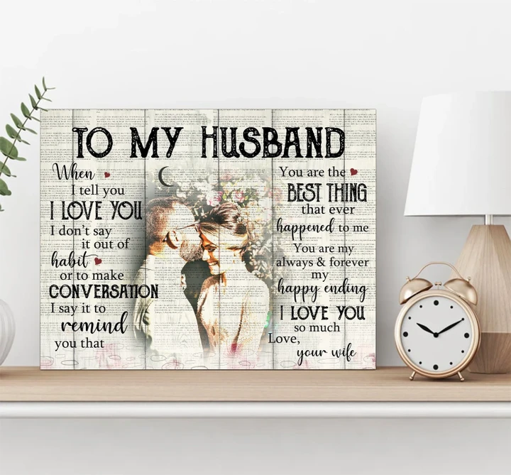 Custom Photo Gift For Husband Matte Canvas My Happy Ending