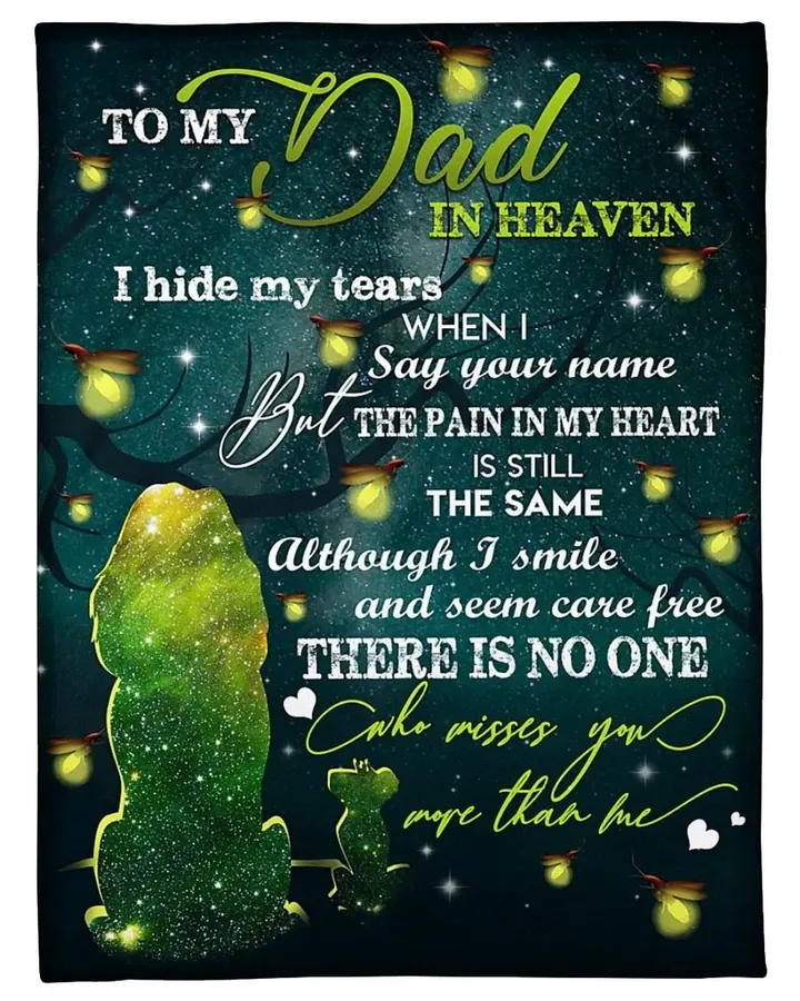 I Miss You So Much Gift For Angel Dad Starry Night Sherpa Fleece Blanket