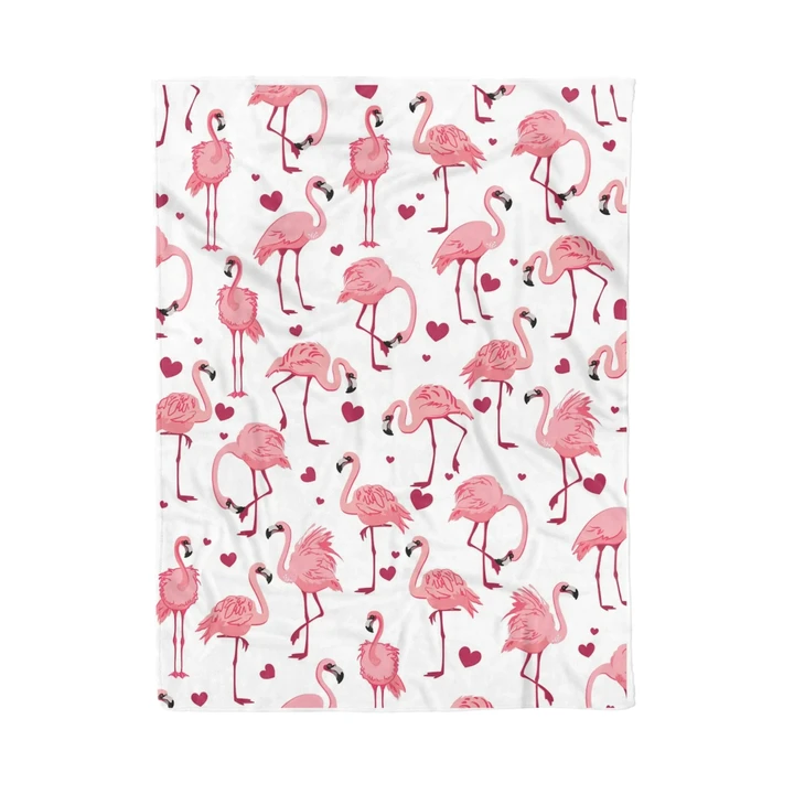 Beautiful Pink Flamingo Gift For Girls Sherpa Fleece Blanket