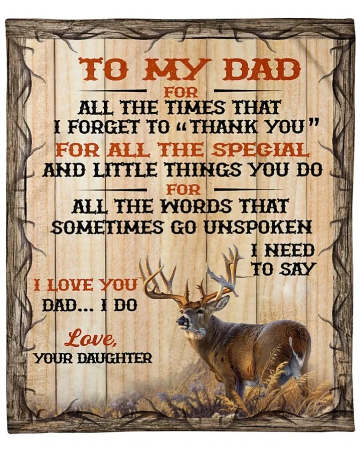 Deer Gift For Dad Thank You For All The Special Sherpa Fleece Blanket