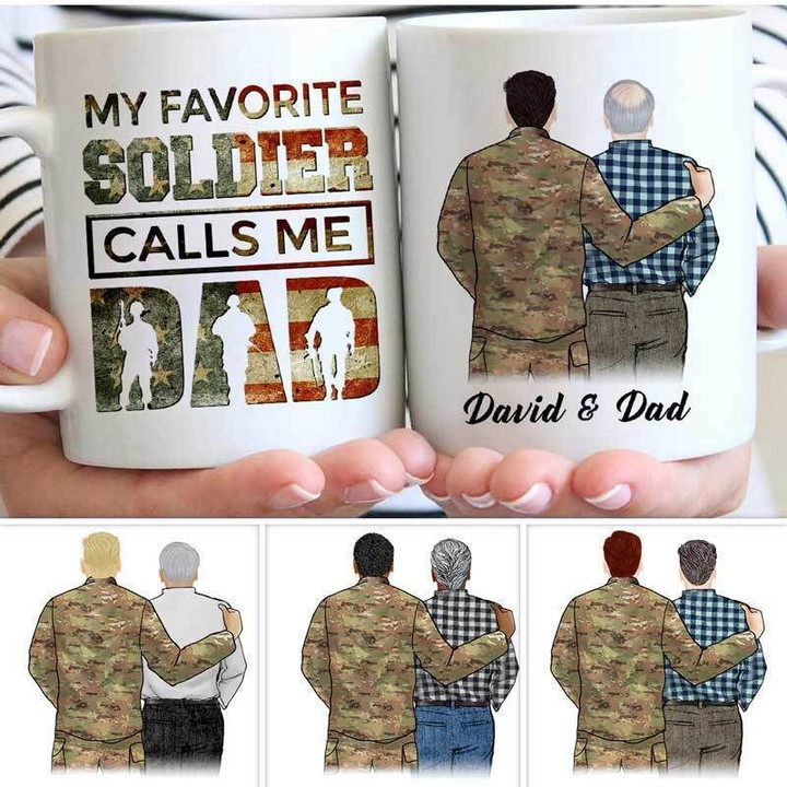 My Favorite Army Soldier Calls Me Dad Custom Name Printed Mug