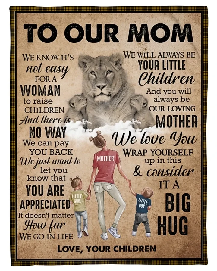 Lion Gift For Our Mom You Will Always Be Our Loving Mother Sherpa Fleece Blanket
