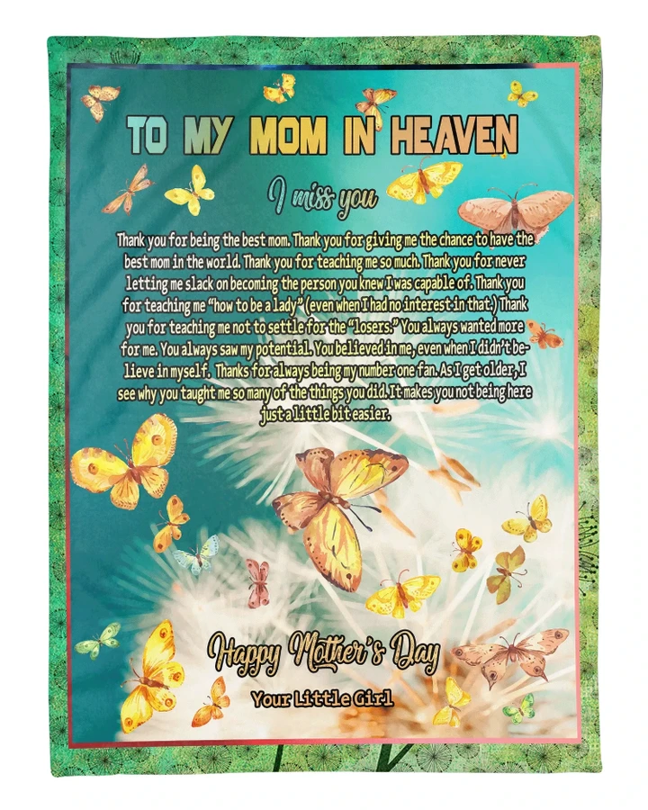 Butterflies Gift For Angel Mom I Miss You Sherpa Fleece Blanket