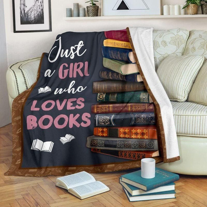 Just A Girl Who Loves Books Sherpa Fleece Blanket