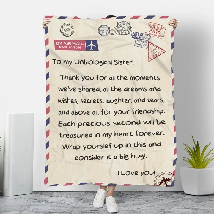 To My Unbiological Sister Thank You For All The Moments We've Shared Sherpa Fleece Blanket