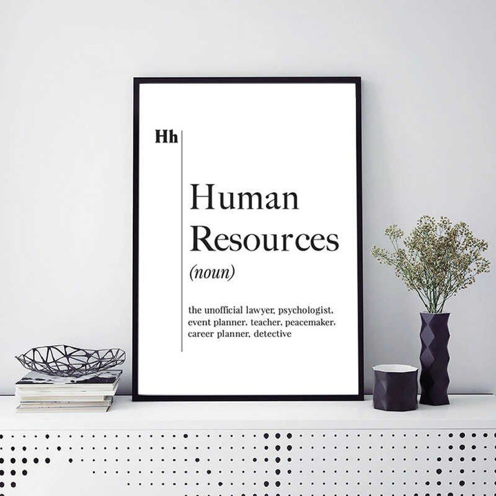 Human Resources Definition Office Decor White Vertical Poster
