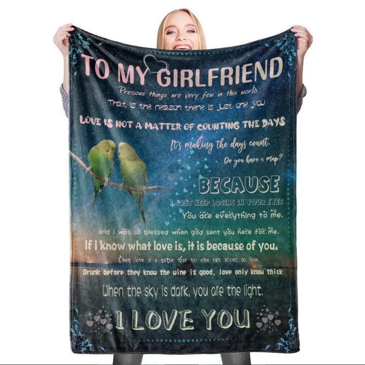 Romantic Message Starry Sky Pattern Gifts For Girlfriend Sherpa Fleece Blanket