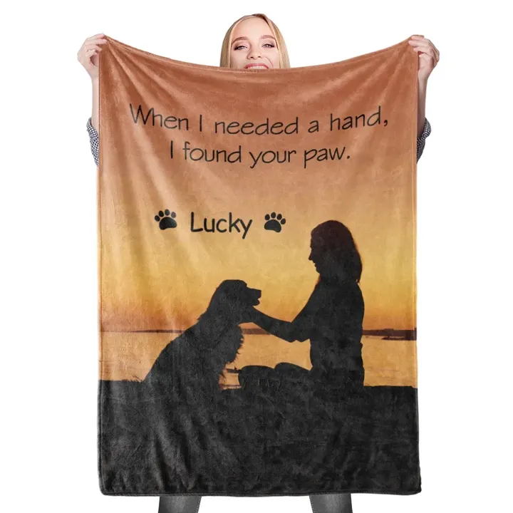 Need A Hand Found Your Paw Gifts For Dog Lover Sherpa Fleece Blanket