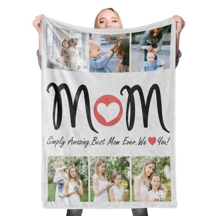 Collage Mother In Law 6 Photos Custom Photo Sherpa Fleece Blanket