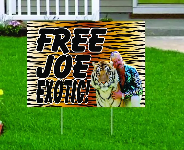 Tiger Skin Pattern With Tiger Free Joe Exotic Yard Sign