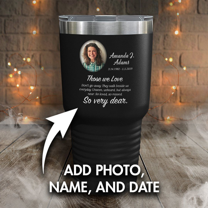 Love Never Leaves Color Custom Name And Photo Stainless Steel Large Tumbler